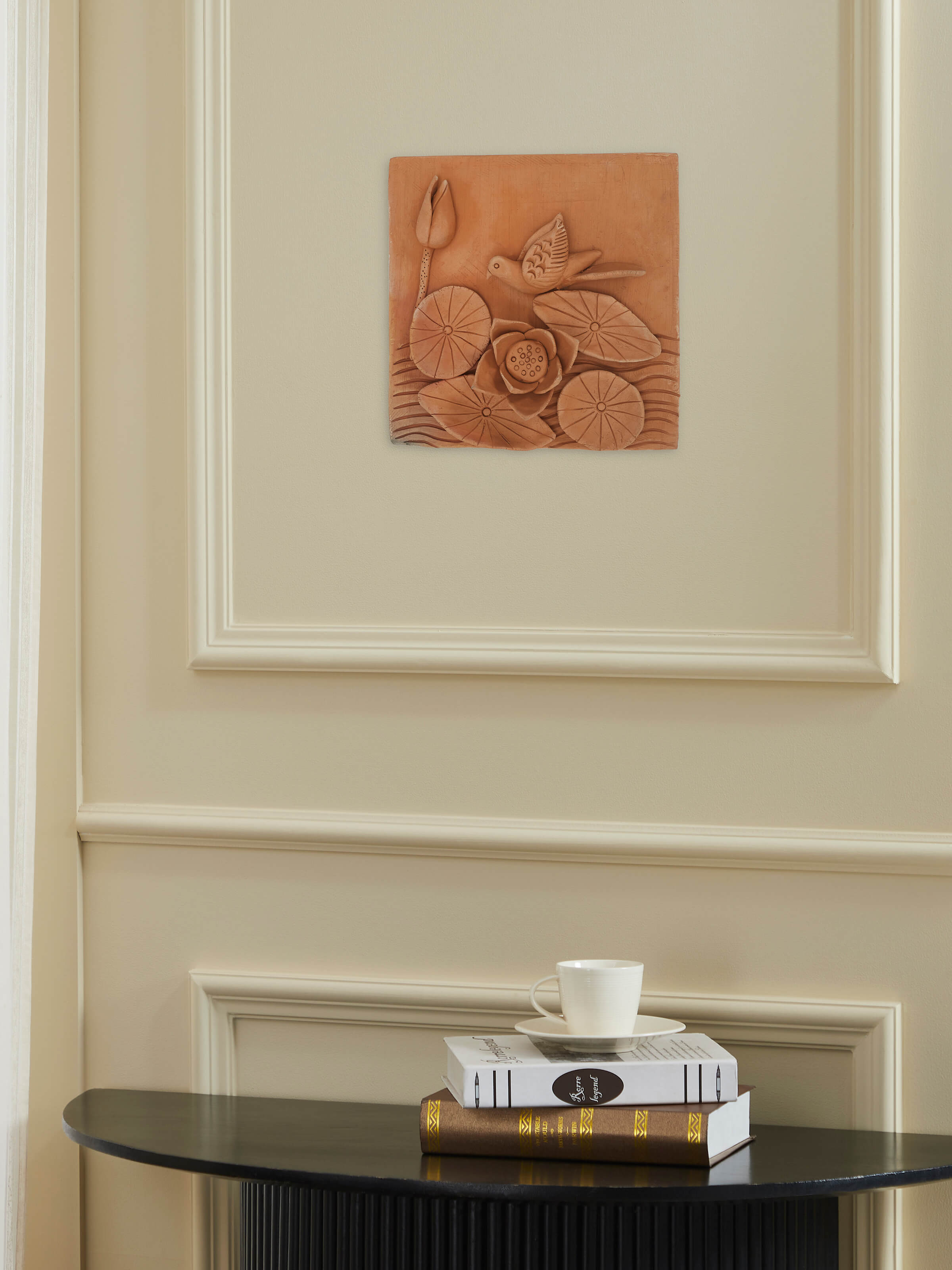 Natural Lotus Plate Terracotta Sculpture