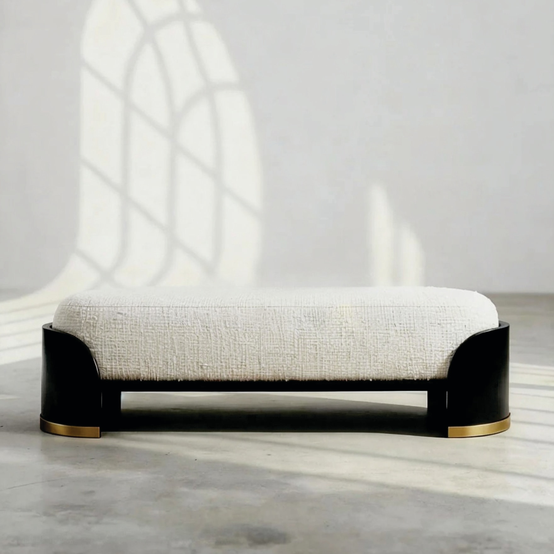 Belmora Curve Metal Bench in White Finish - Handicrafts Town