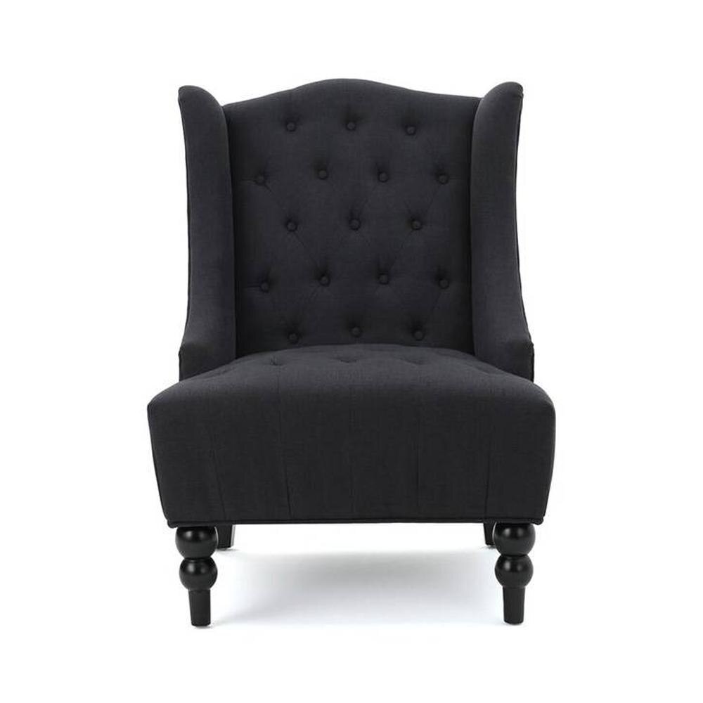 Denny Fabric Accent Chair in Black Colour