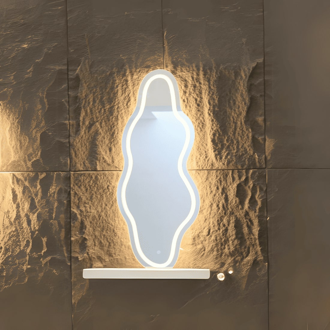 LED Sculpted Mirror Light - Modern Stylish and Illuminated  Mirror