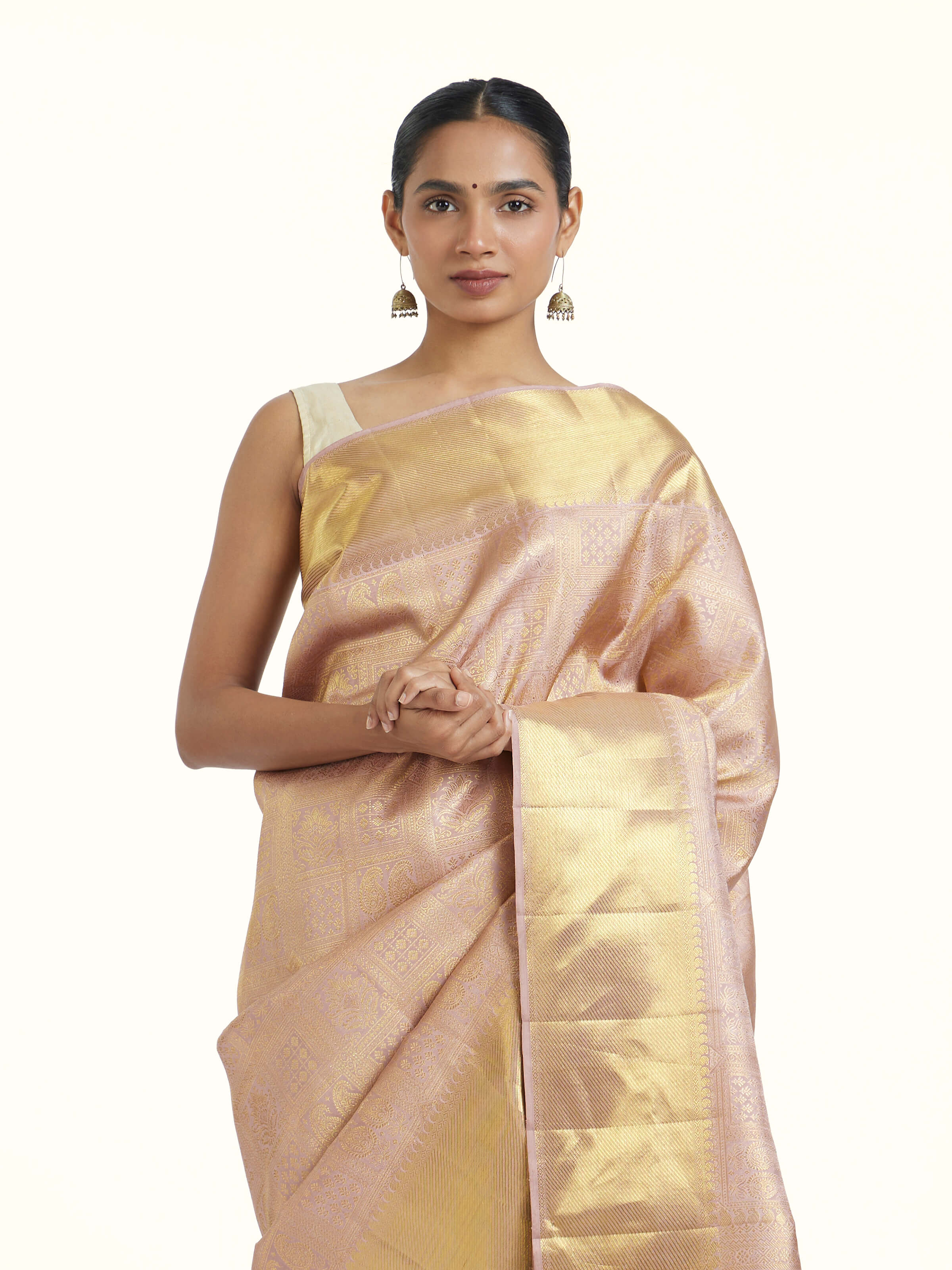 Gold Kancheepuram Silk Zari Saree