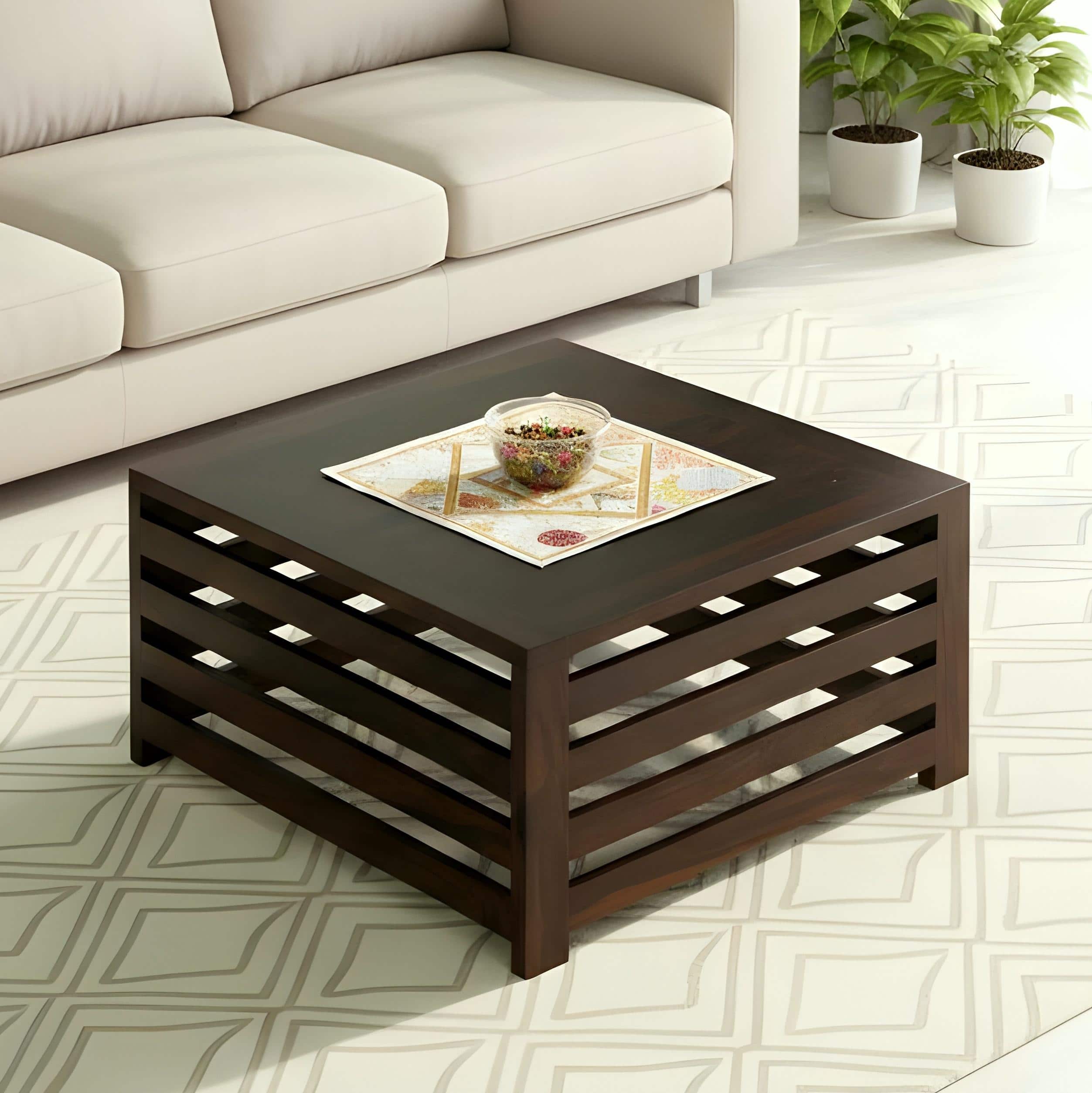 Montreal Sheesham Wood Coffee Table In Walnut Finish