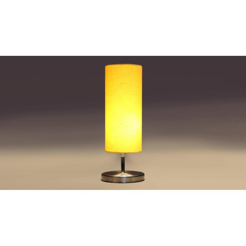 Yellow cotton table lamp with Steel Base -44