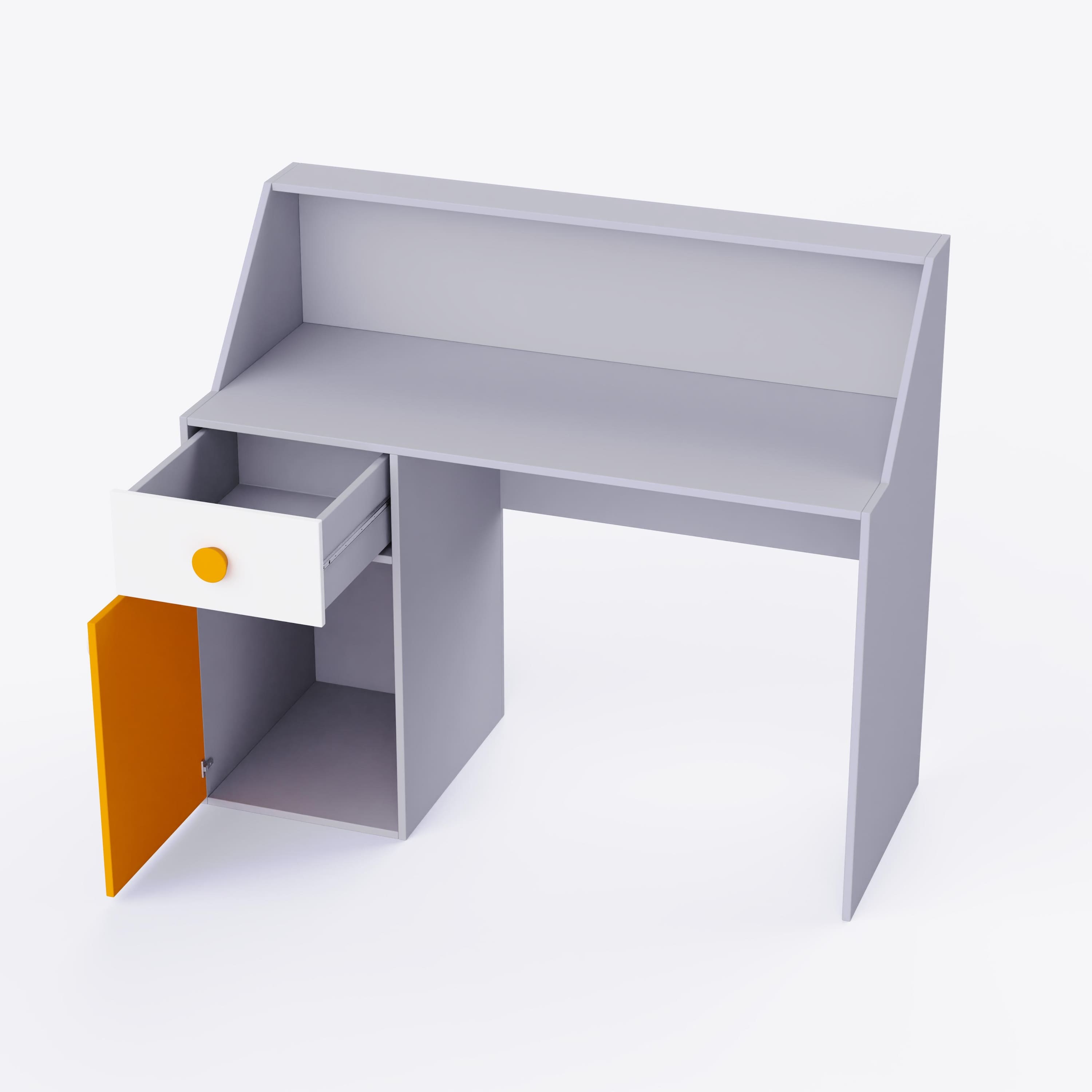 Elementary Study Table In Silver Grey Colour