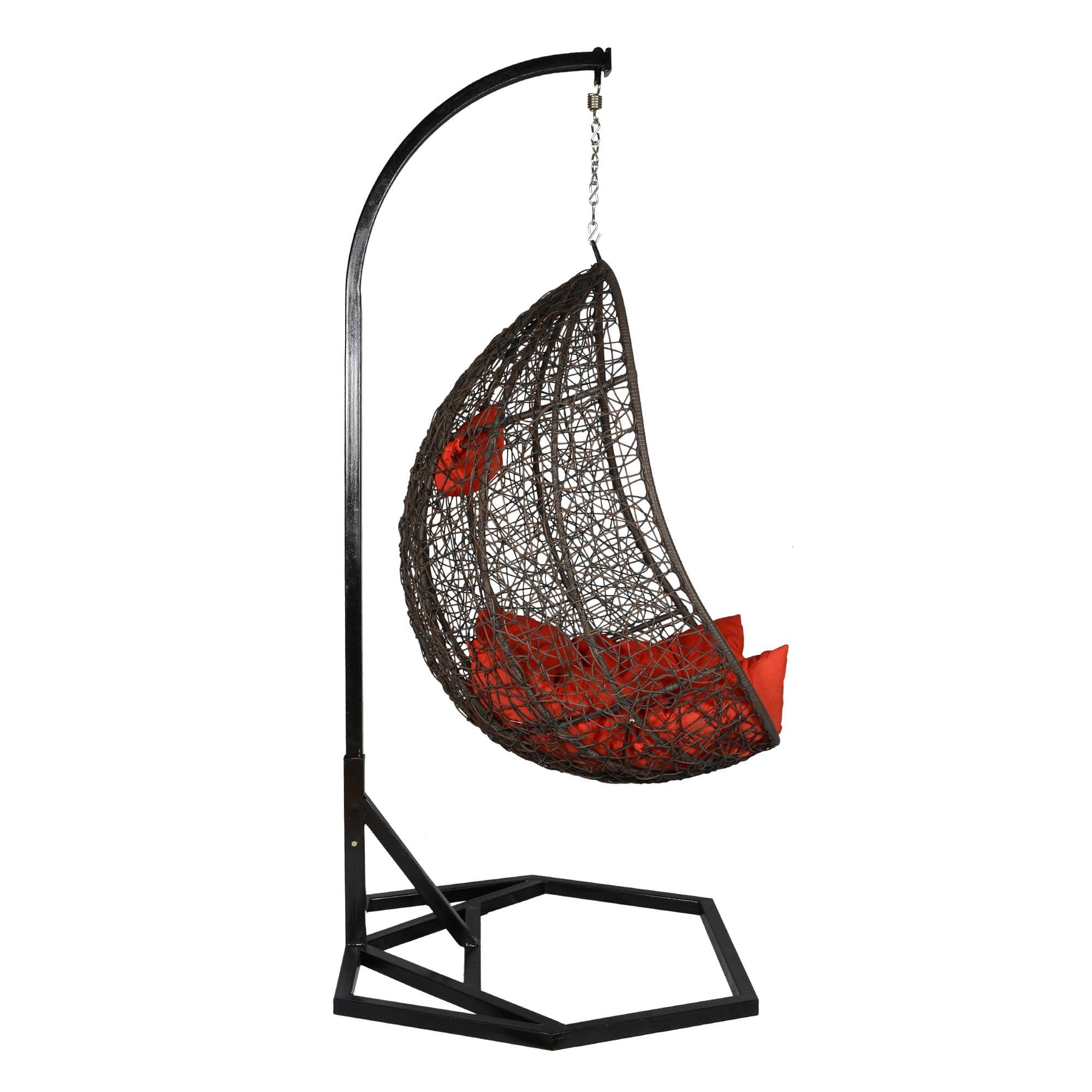 Bern Wicker Swing In Black And Brown Color