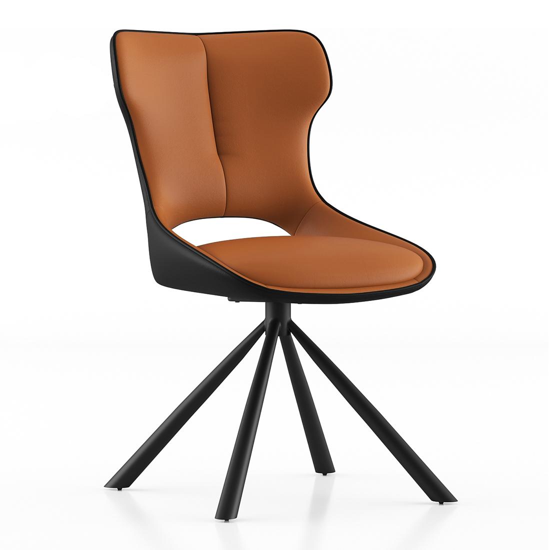 Tulip Swivel Dining Chair In Tan Colour