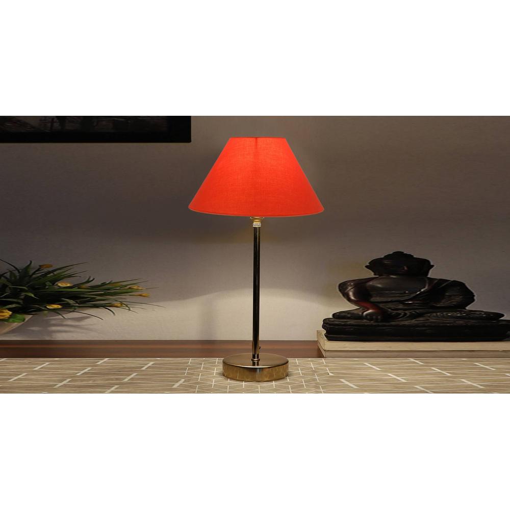Orange cotton with Metal Gold Table Lamp