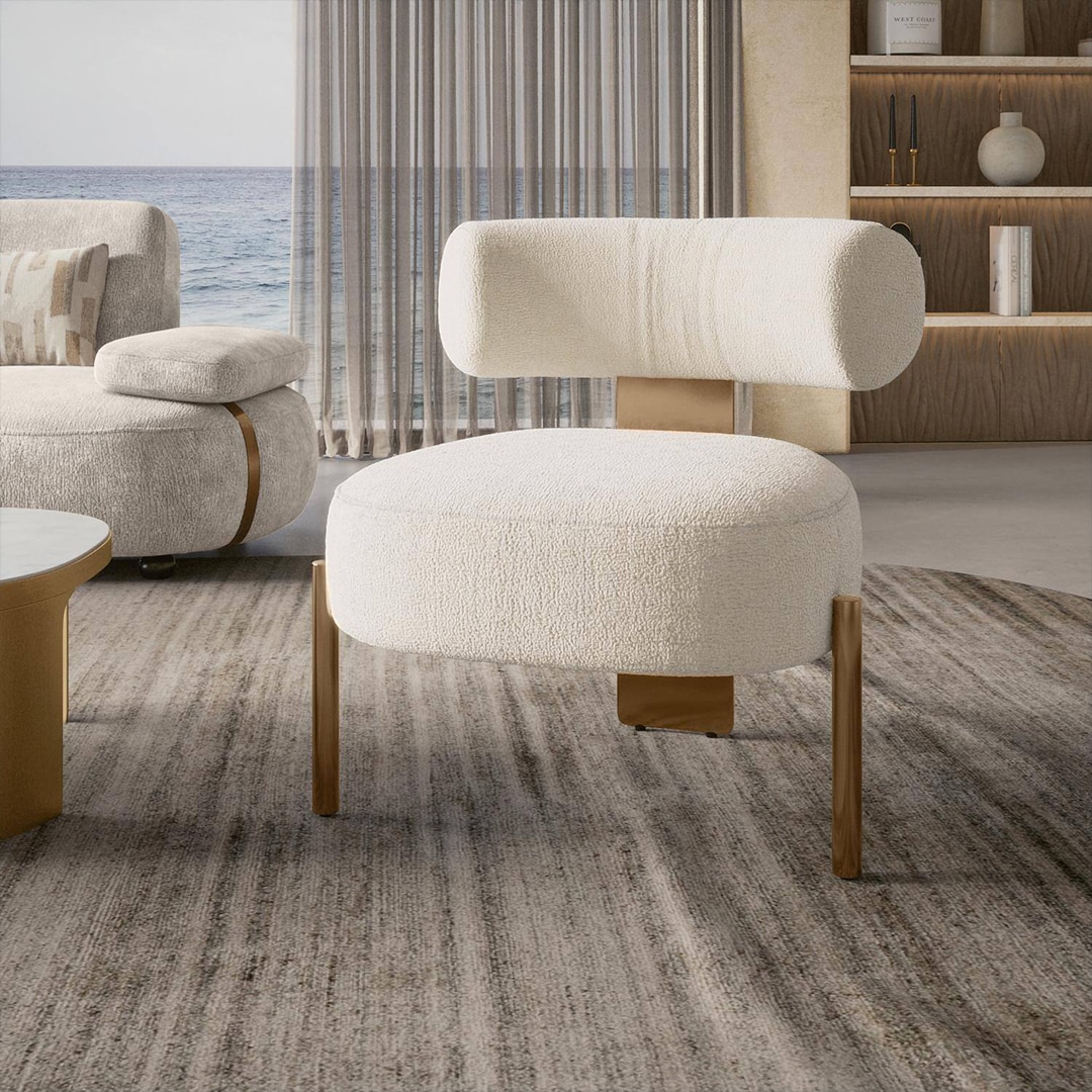 Maude Lounge Chair In Snow Colour