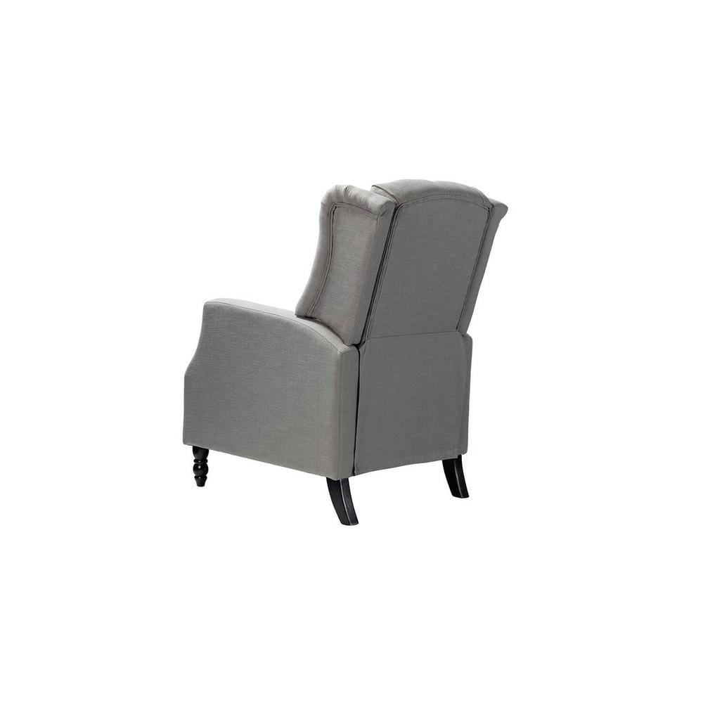 Louis Solid Wood One Seater Manual Recliner in Grey Colour