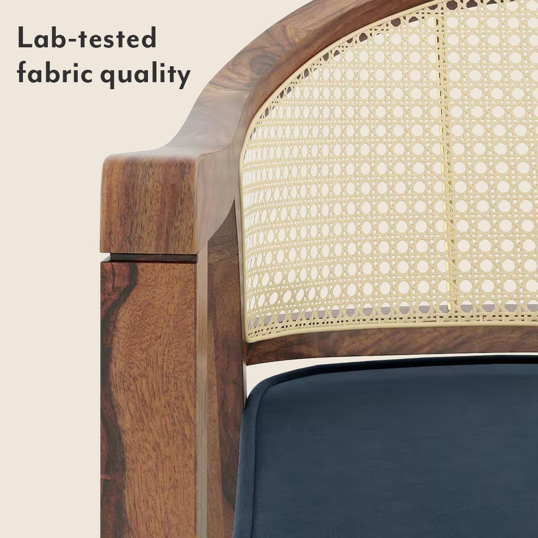 Hayworth Lounge Chair in Sea Port Blue Velvet Colour