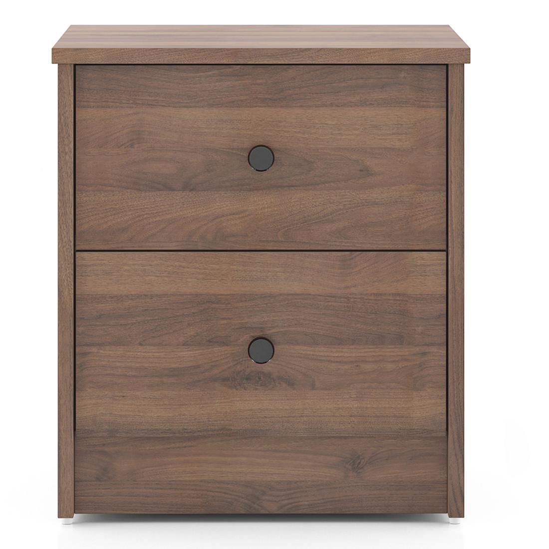 Hazel Engineered Wood Bedside Table in Classic Walnut Finish