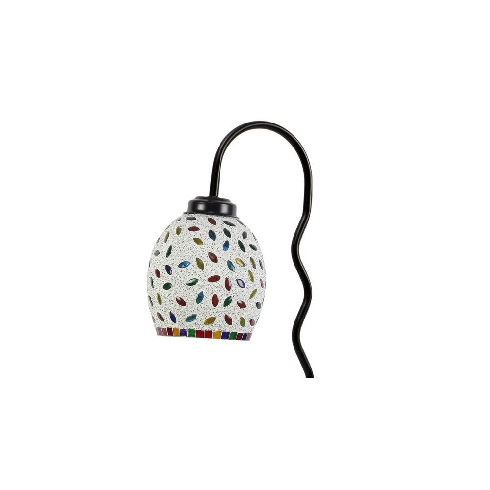 Multicolor Mosaic Glass Zig Zag Curvy Table lamp with Iron Base (EN06)