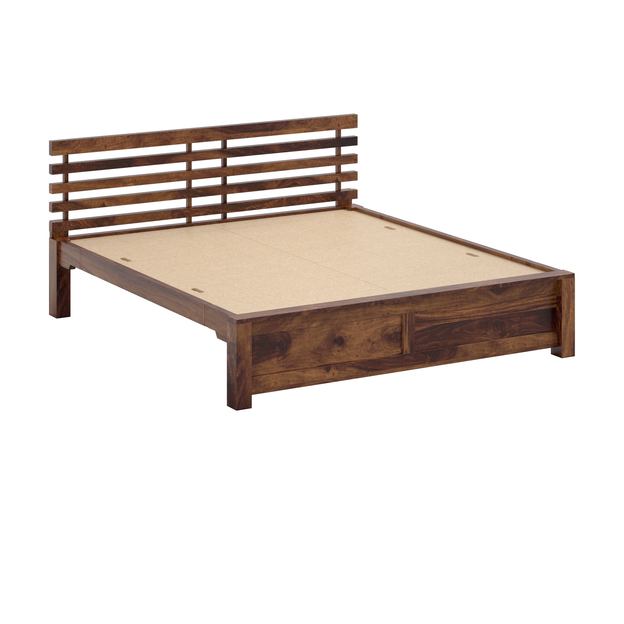Penta Solid Wood King Size Non Storage Bed In Provincial Teak Finish