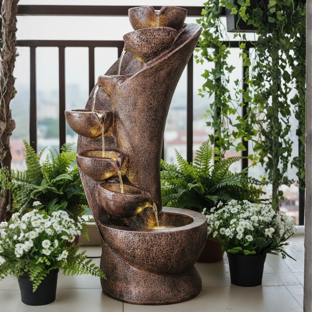 Copper 7 Stacked Chalice Water Fountain