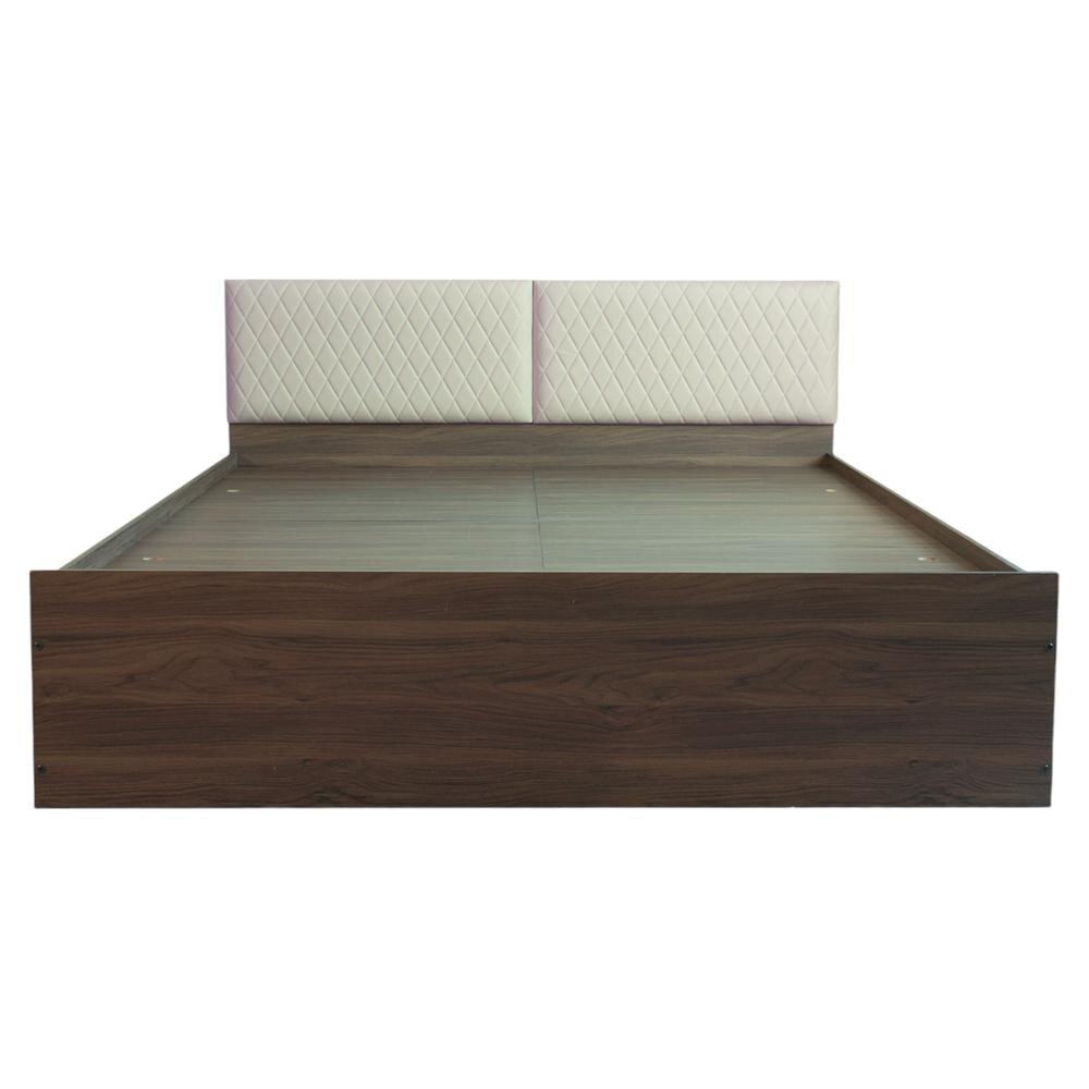 Kosha Engineered Wood Queen Size Bed In Walnut Finish