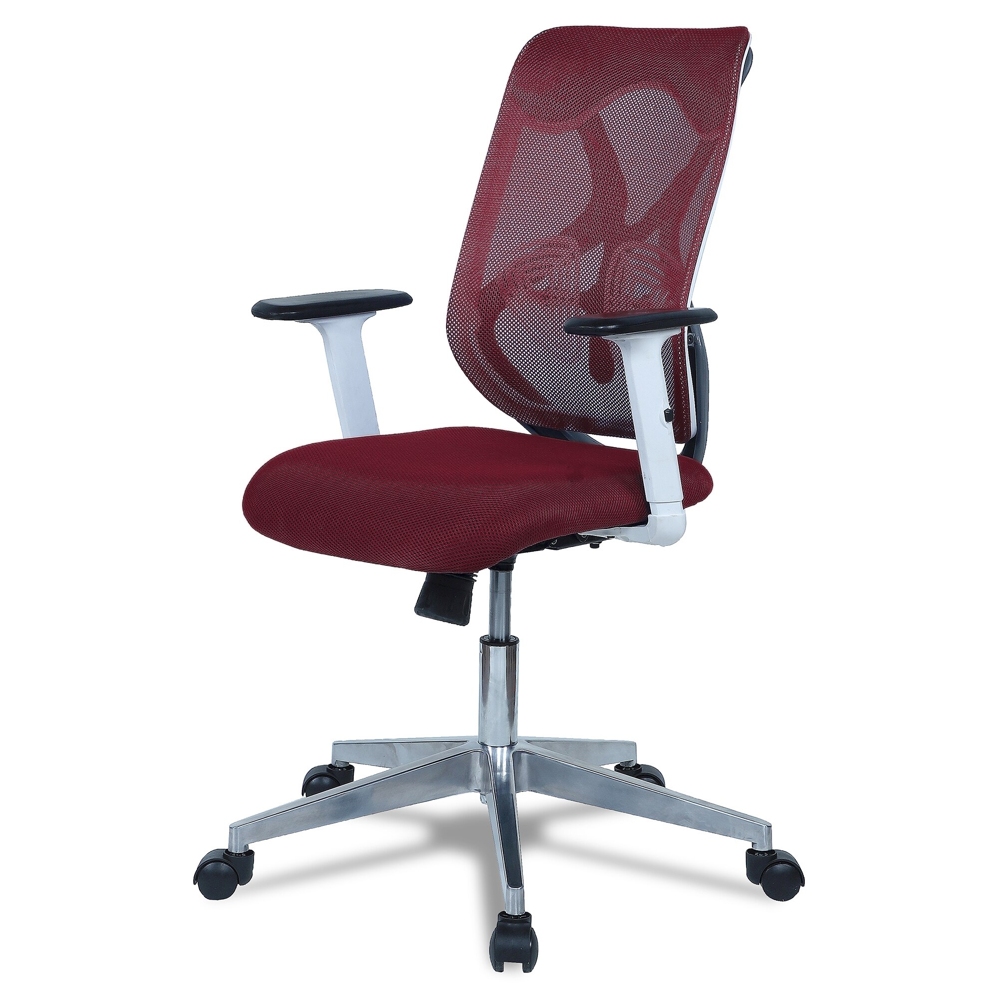 Wiwngas Mid Back Ergonomic Chair in Maroon Colour