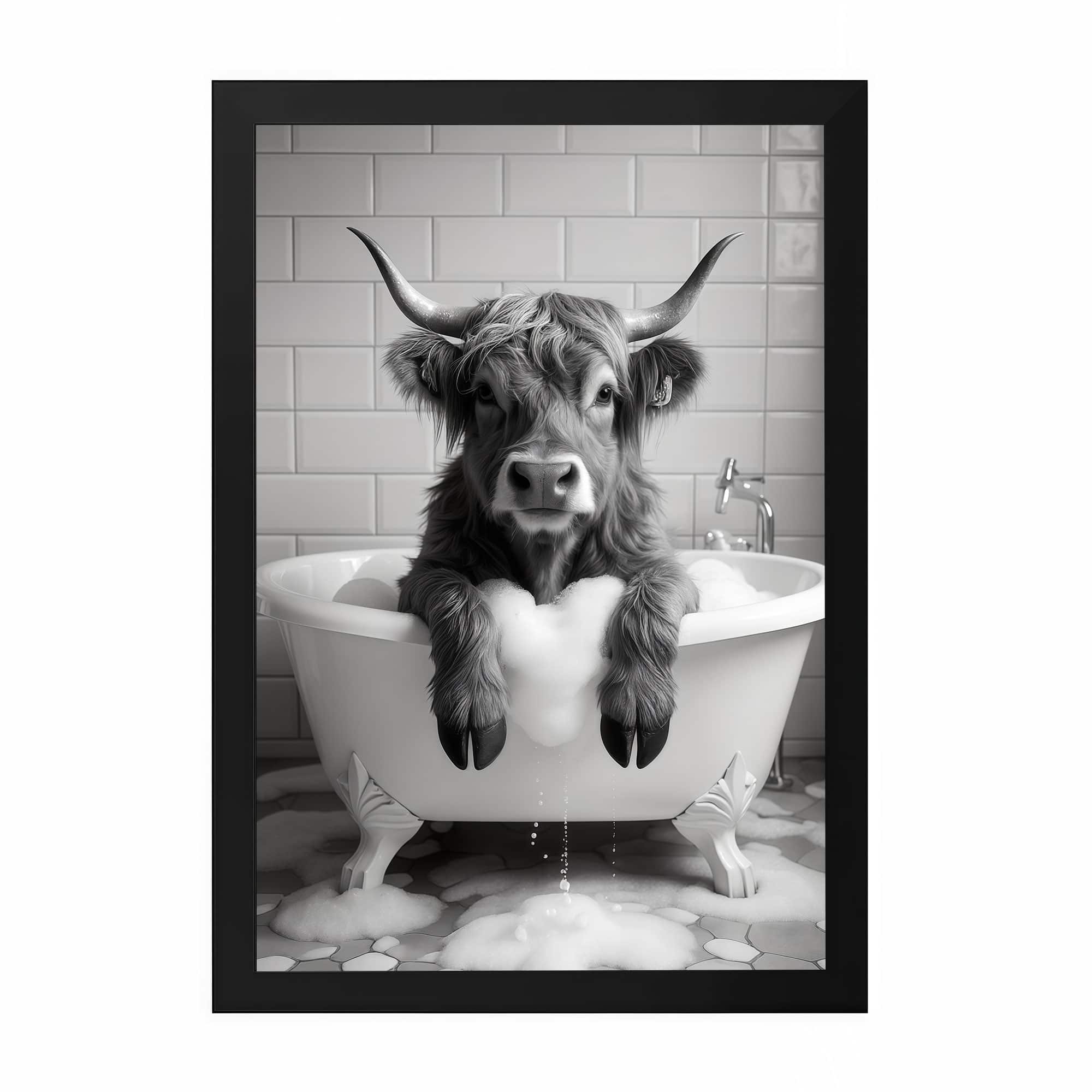 The Castle Decor Funny Elephant Reading Newspaper Toilet Wall Art 8x12 Inch - The Castle Decor
