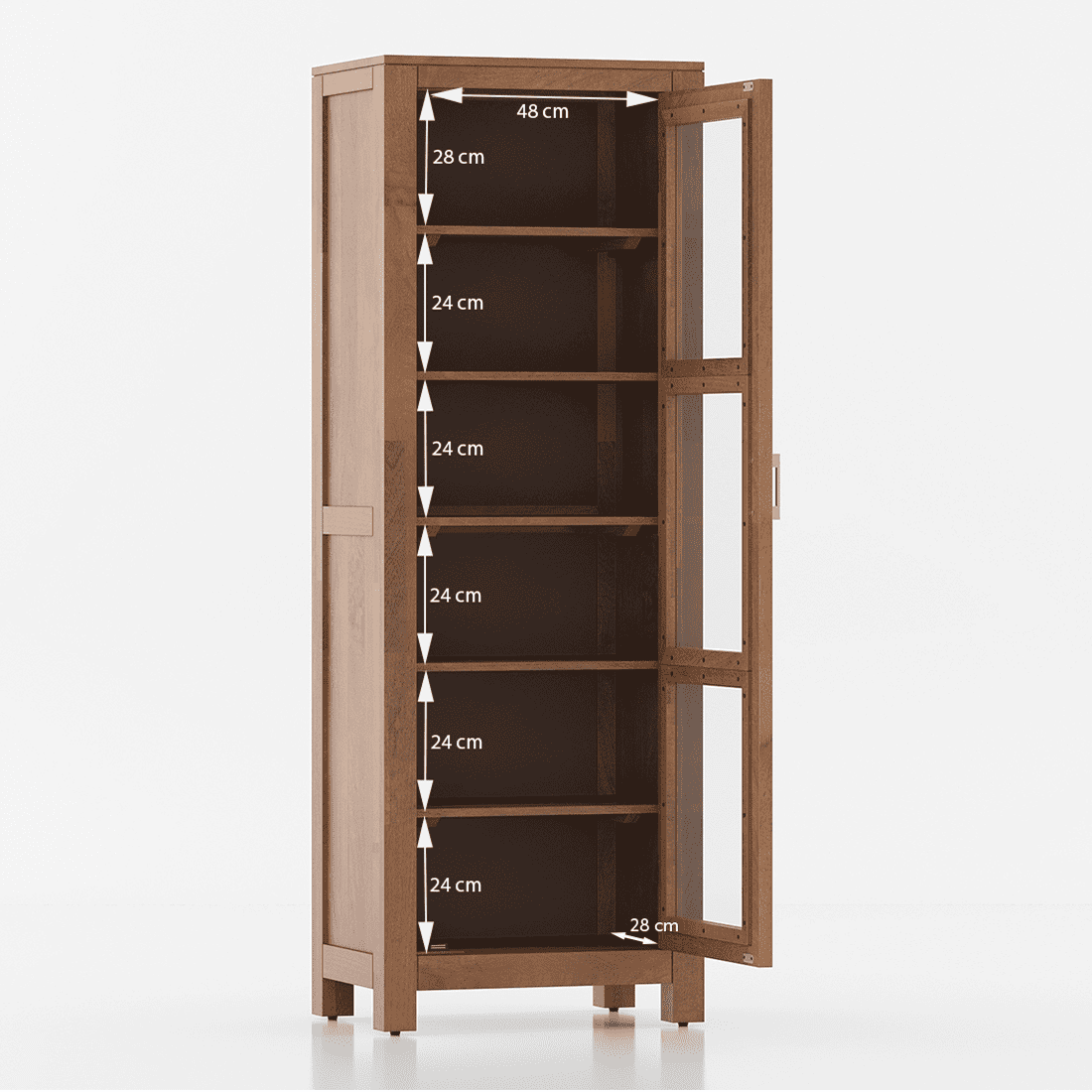 Murano Bookshelf cum Display Unit Finish Amber Walnut