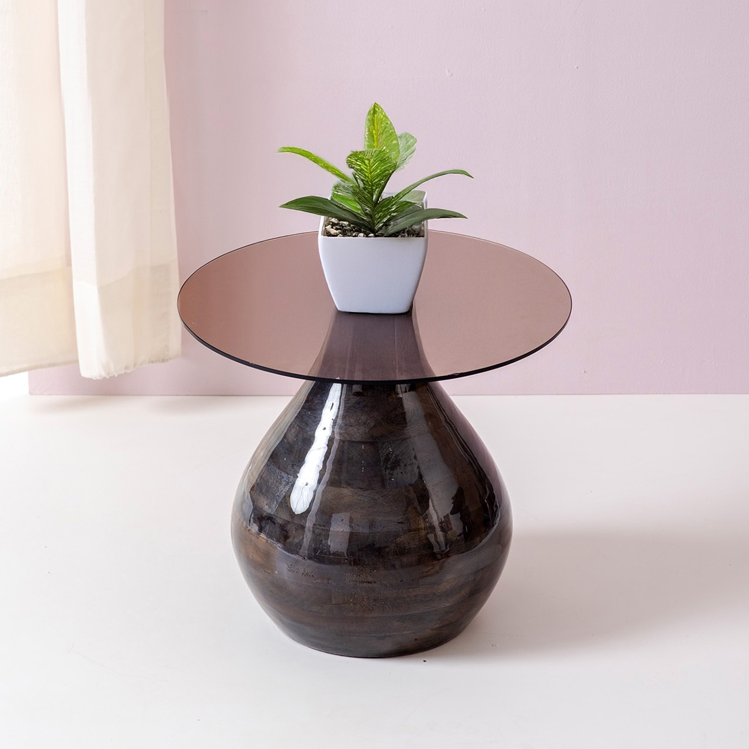 Stylish Wood Base Accent Side Table - Nestroots