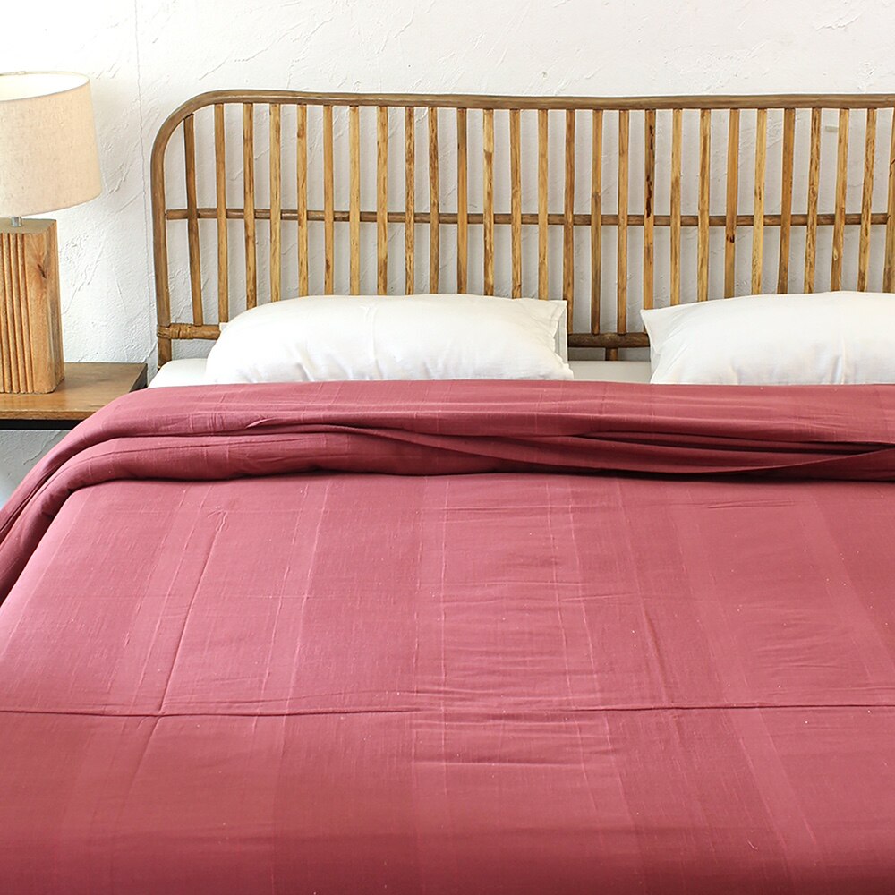 Herringbone 1 Double Duvet Cover with Maroon  colour
