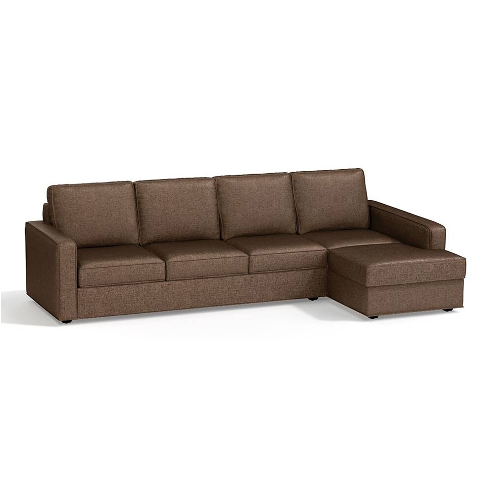 Apollo Sofa (Colour : Mocha, Cushion : Soft, Back Type : Regular, Seating Capacity : Right Aligned 3 Seater + Right Aligned Chaise + Ottoman)
