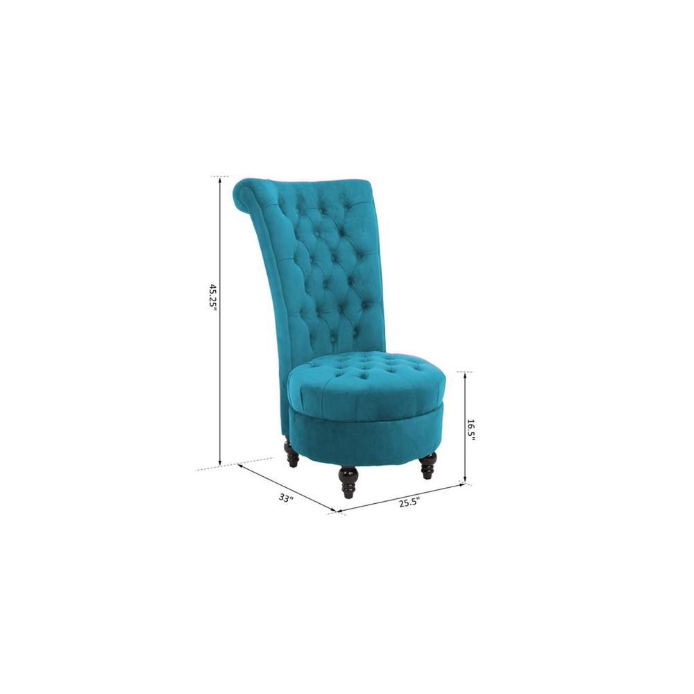 Piece High Back Accent Chair in T Blue Colour