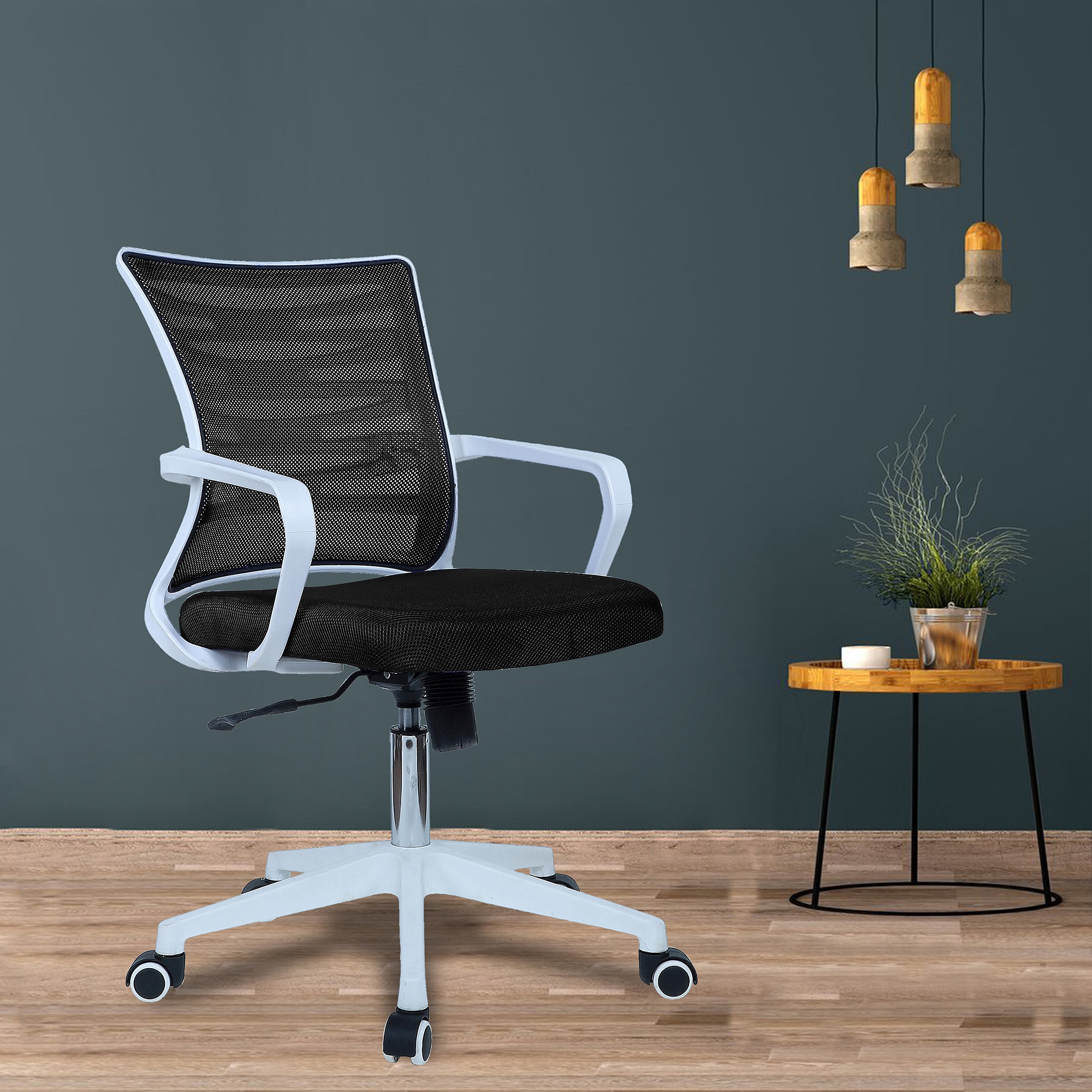 Iinea Mid Back Ergonomic Chair in Black Colour - Furniturstation