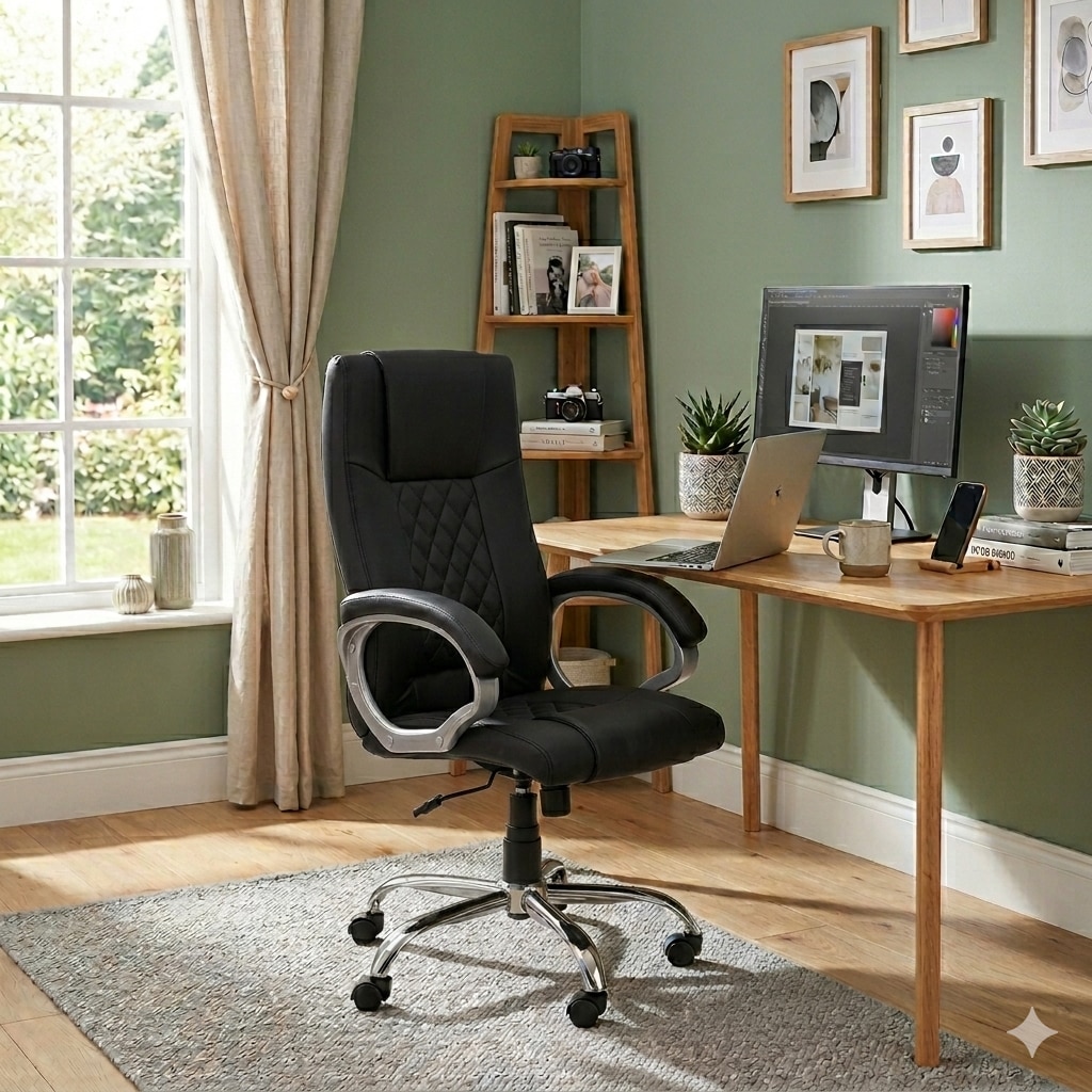 Adiko Sleek Executive Revolving Office Chair In Black - Adiko Systems