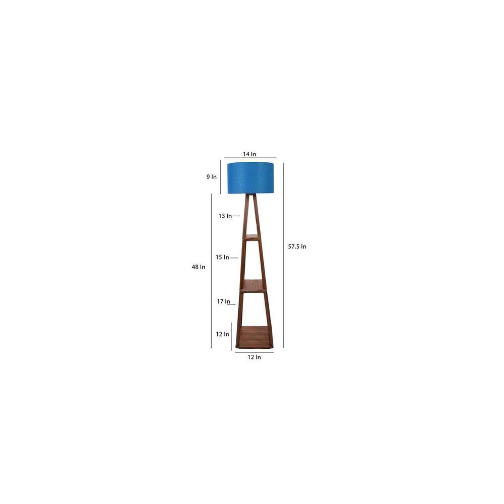Olivia Blue Cotton Shade Floor Lamp