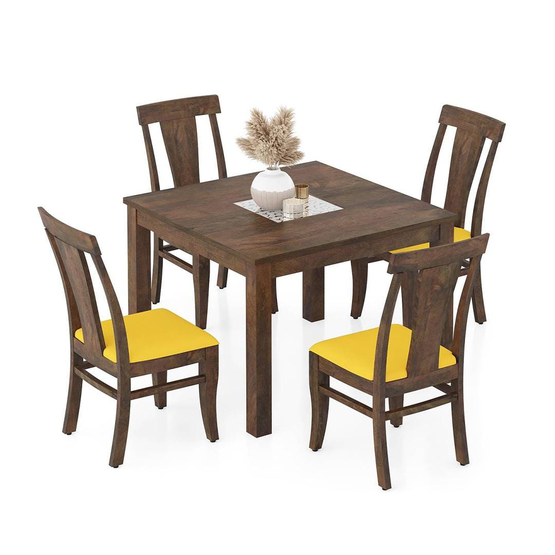 Brighton Square 4 Seater Dining Table With Fabio Dining Chair Set