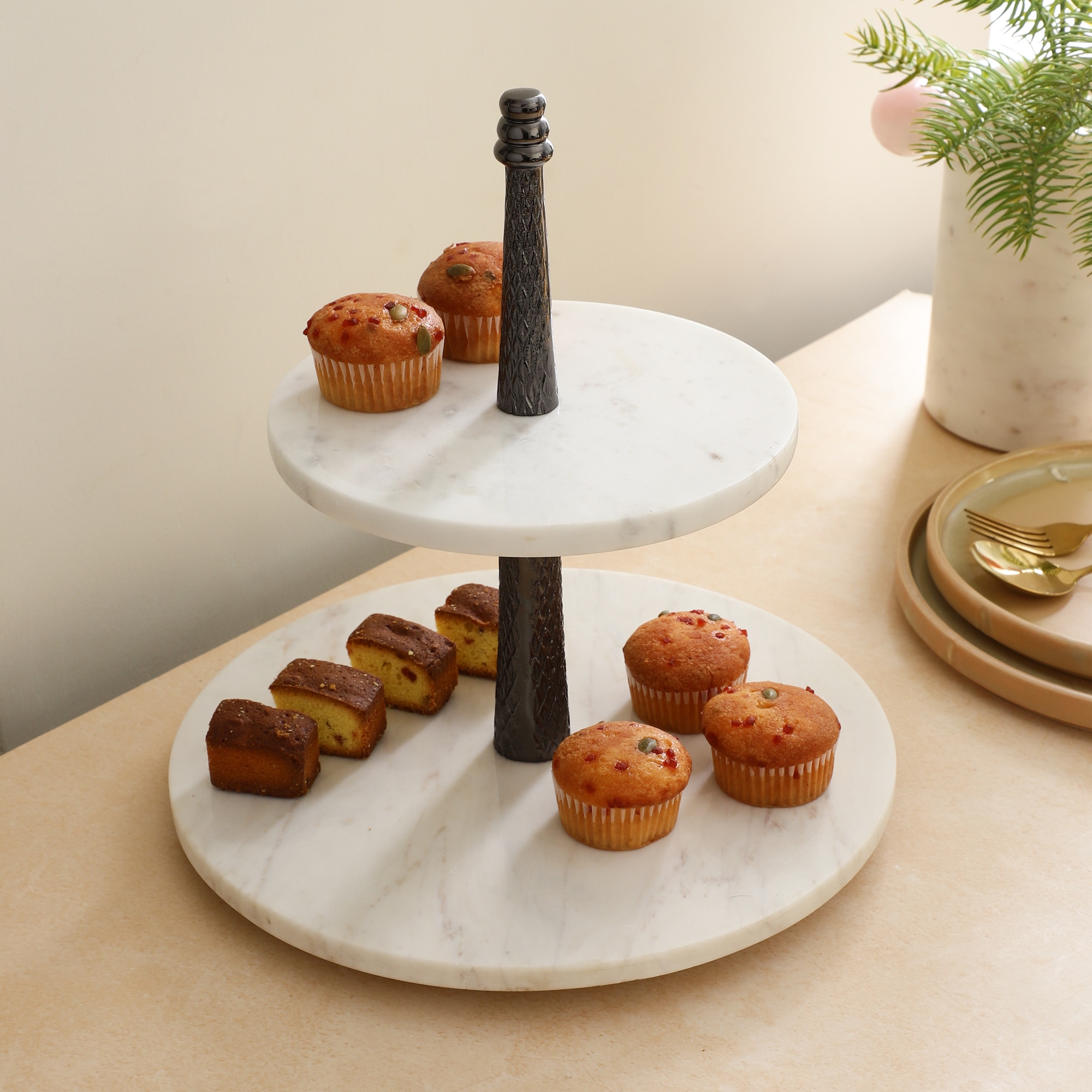 Marble Harmony Two-Tier Display - NikkisPride