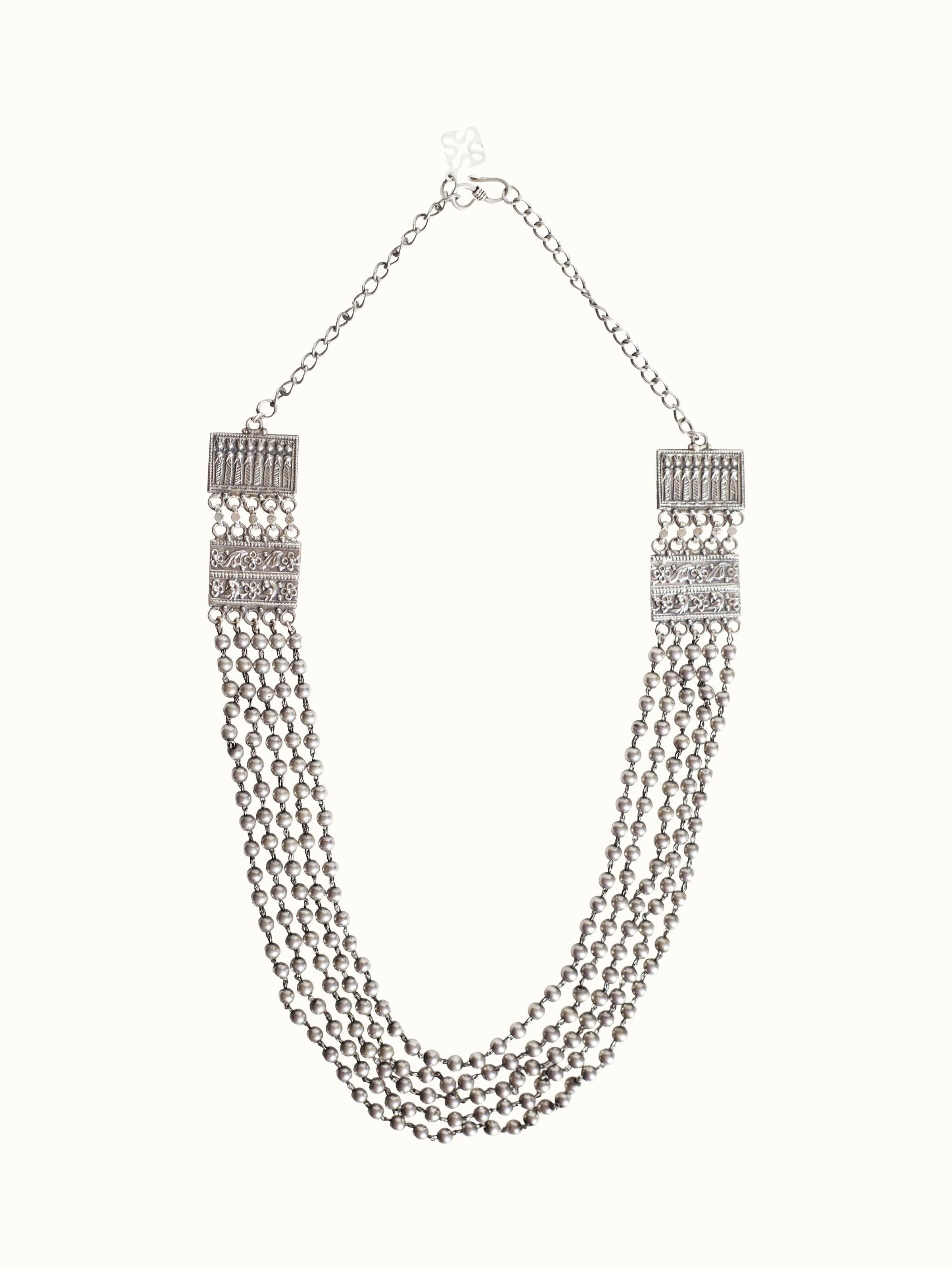 Silver smithing long necklace – Swadesh