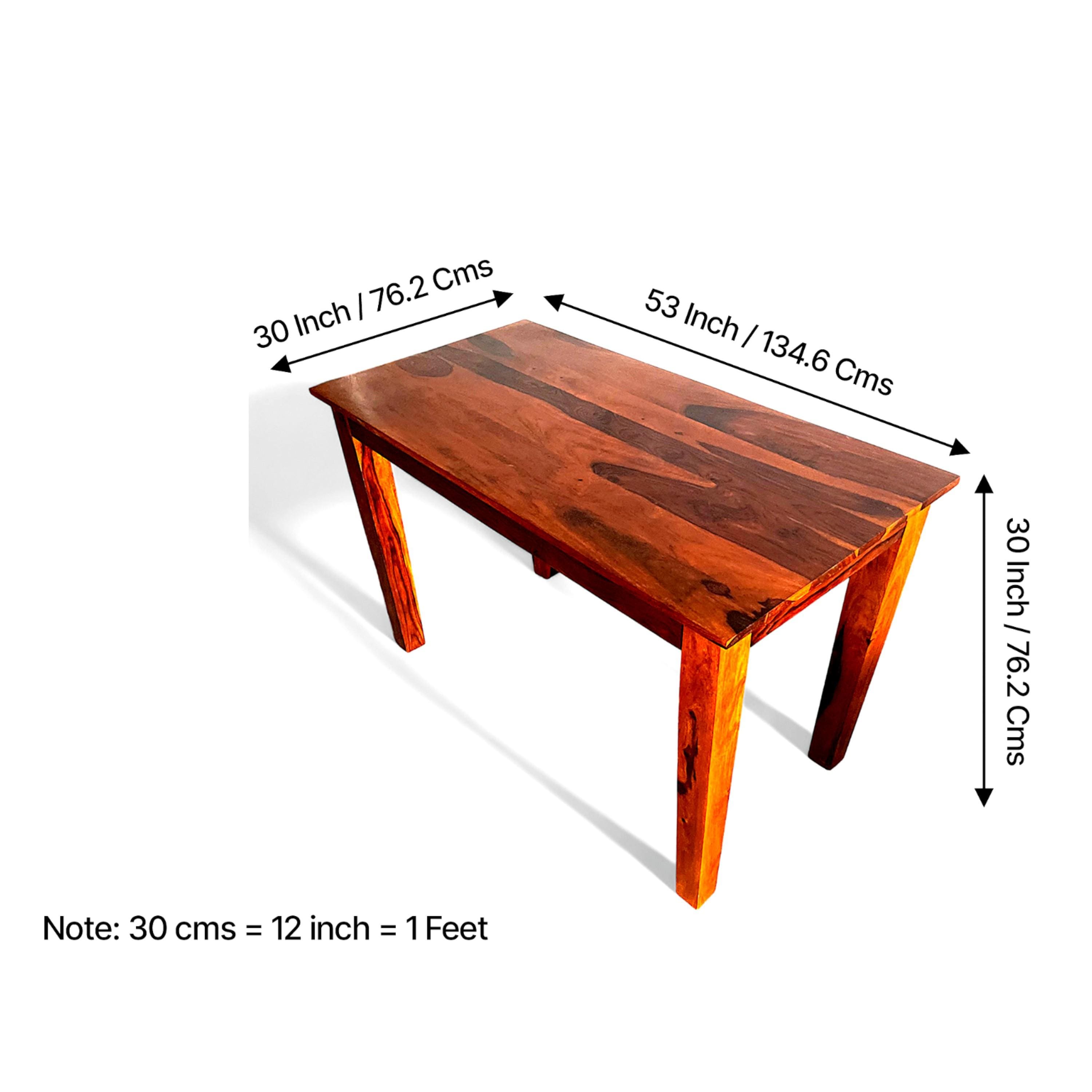 Oakmont Sheesham Wood Dining Table In Honey Finish