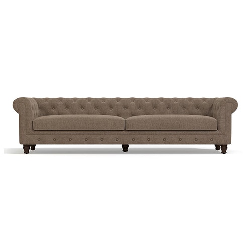 Winchester Premium 4 Seater Fabric Sofa in Mist Brown Colour - Urban Ladder