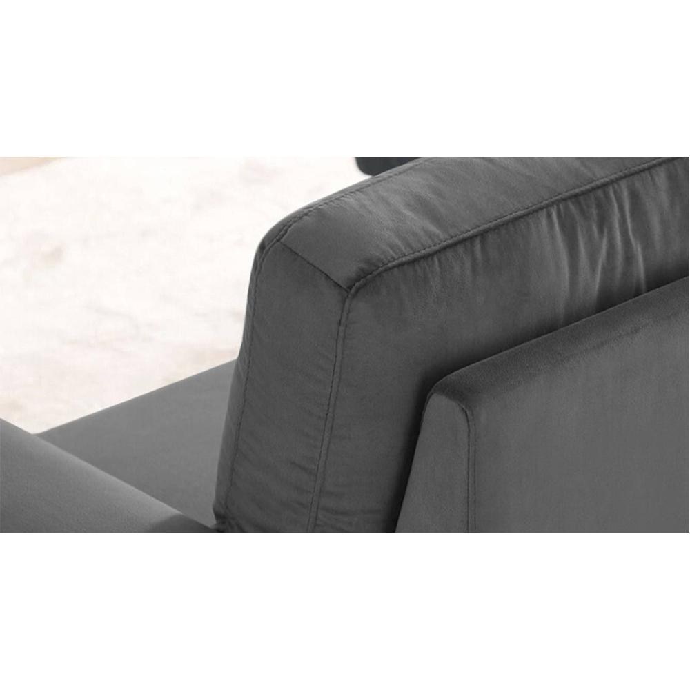 Liam Solid Wood Sofa cum Bed in Dark Grey