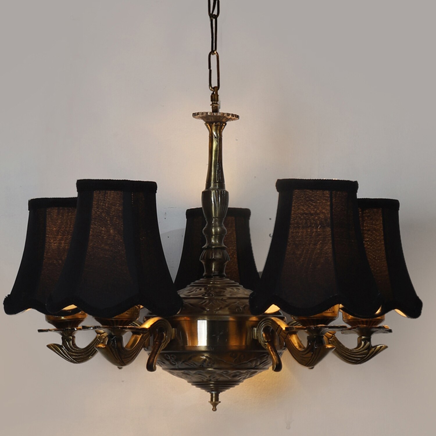 Devansh Gold Wall Mounted Lamp With Black Cotton Shade