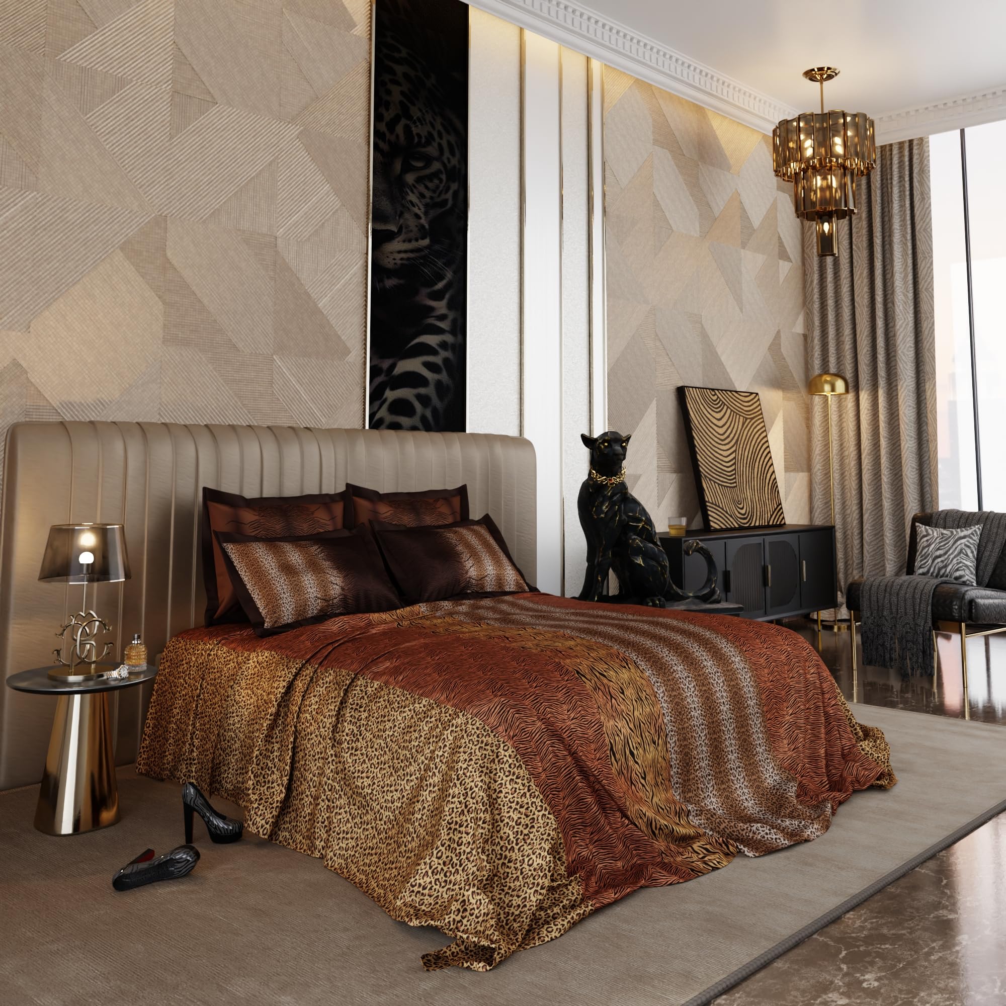 Stoa Paris Super King Size Enriched Cotton Bedsheet with 4 Pillow Covers  Size Golden Savannah - Stoa Paris