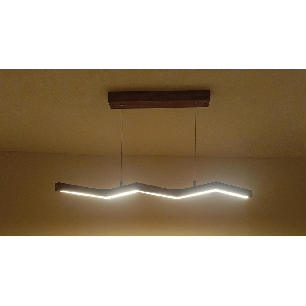 Twist 36 Brown Wooden LED Hanging Lamp