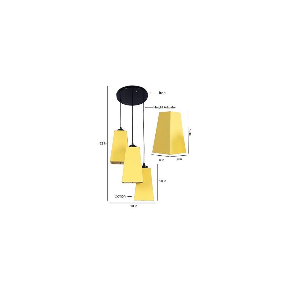 Uriel Yellow Fabric Cluster Hanging Light