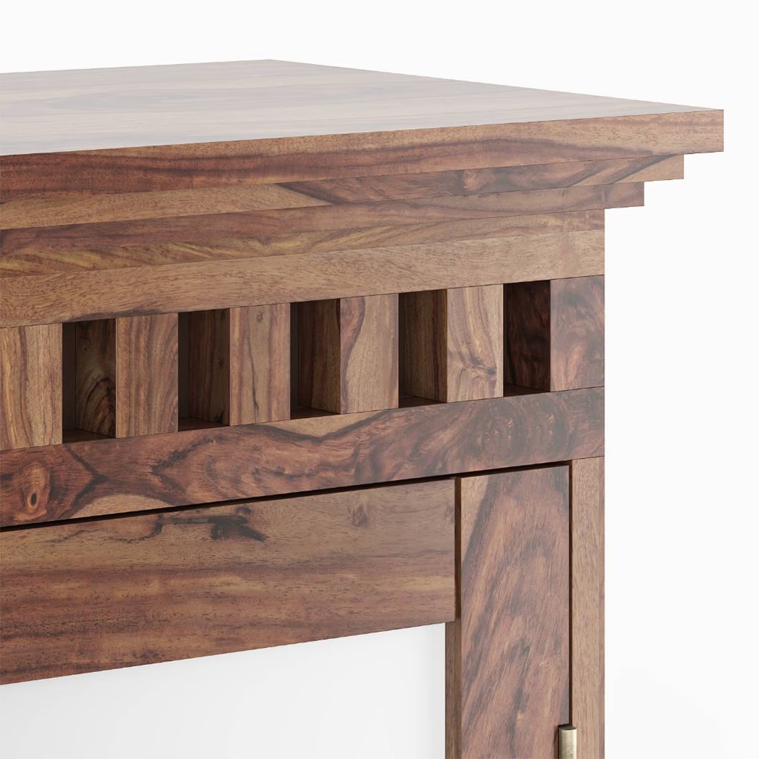 Fidora Dressing Table With Stool in Teak Finish