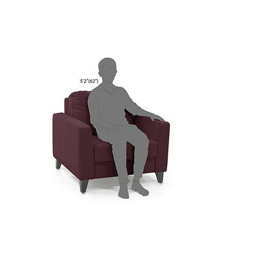 Franco 1 Seater Leather Sofa in Wine Colour
