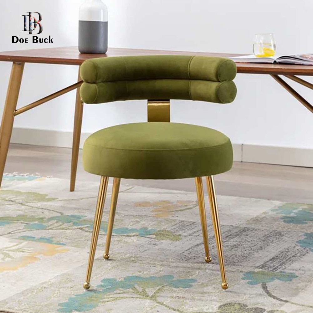 Swizzy Solid Wood Accent Chair in Green Colour - Doe Buck