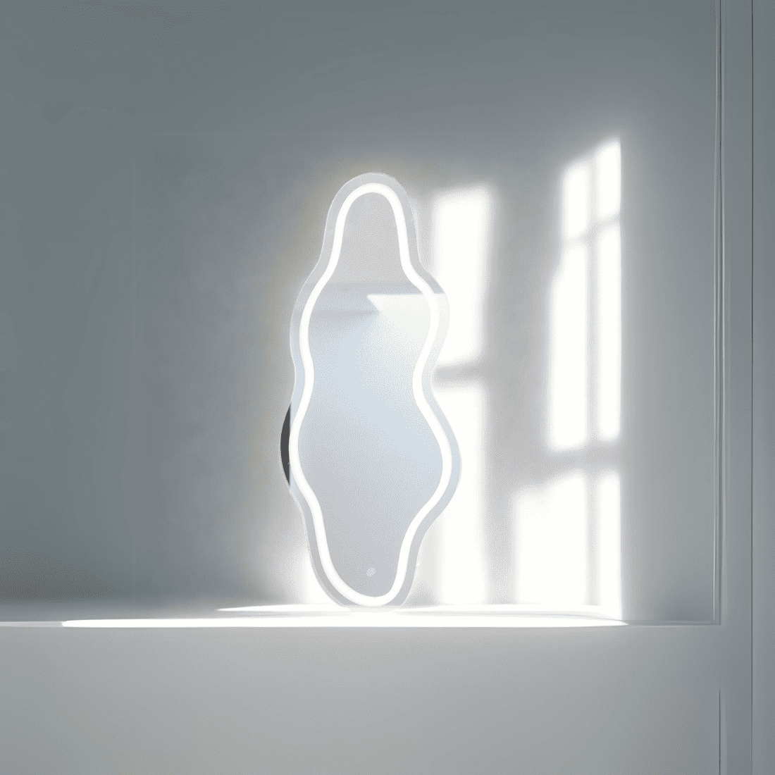 LED Sculpted Mirror Light - Modern Stylish and Illuminated  Mirror