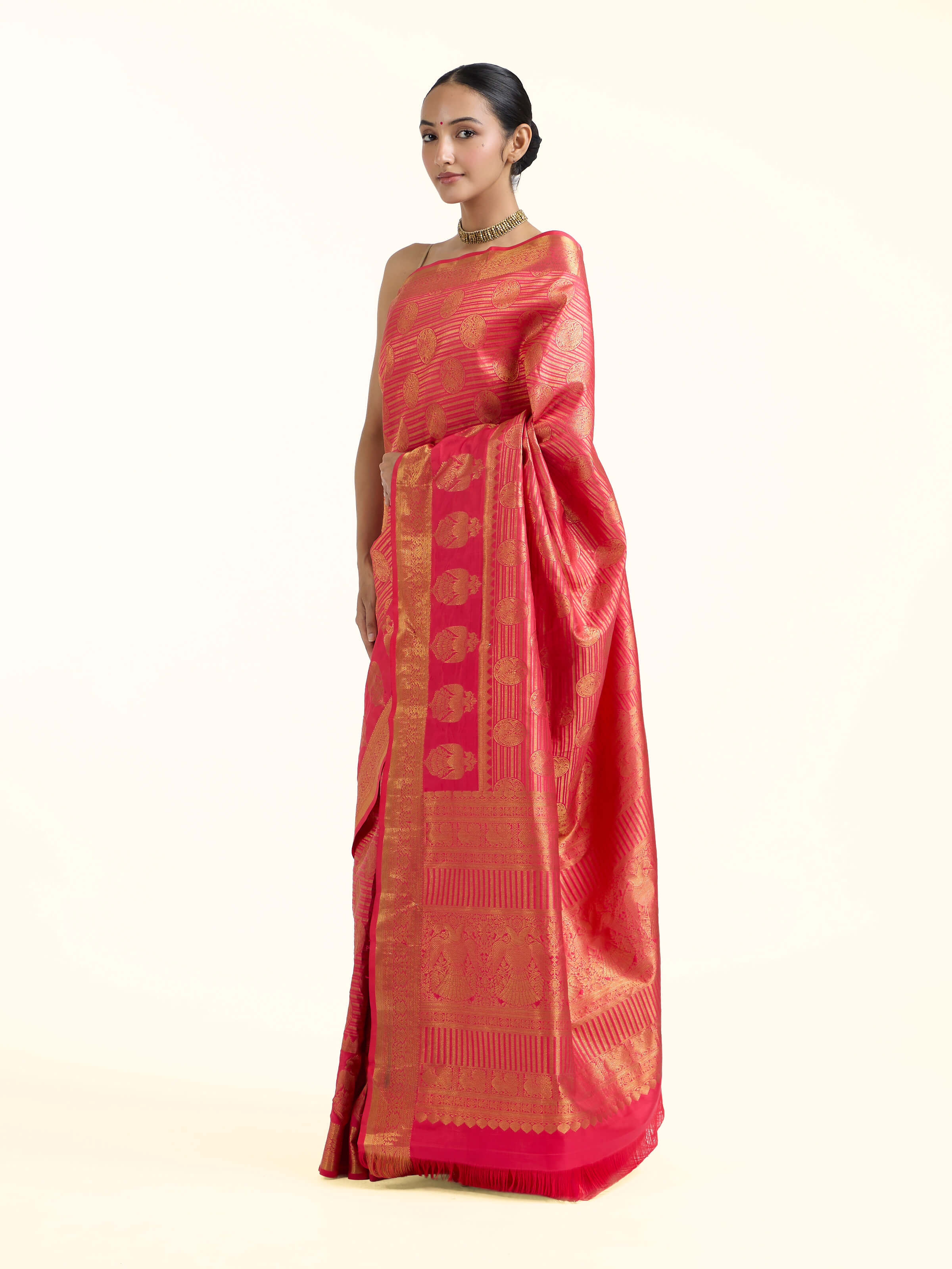 Pink Silk Kancheepuram Saree