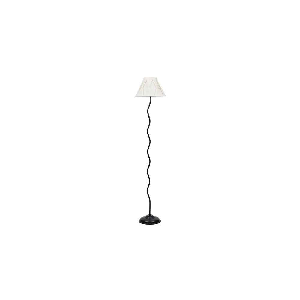 Adrian Black Cotton Shade Floor Lamp