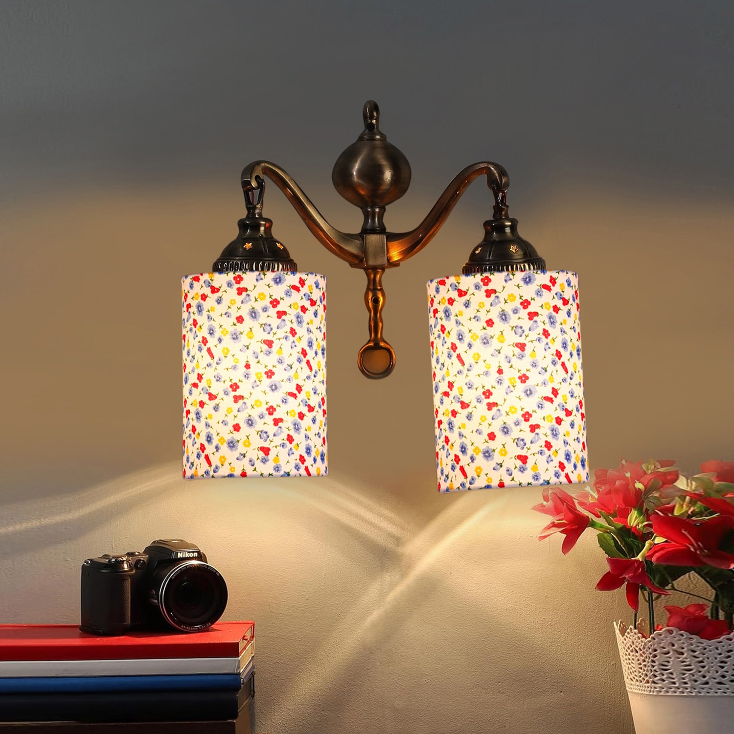 Devansh Metal Electric Wall Light in Multi Colour with Multi Shade Count of 2 Lights - Devansh