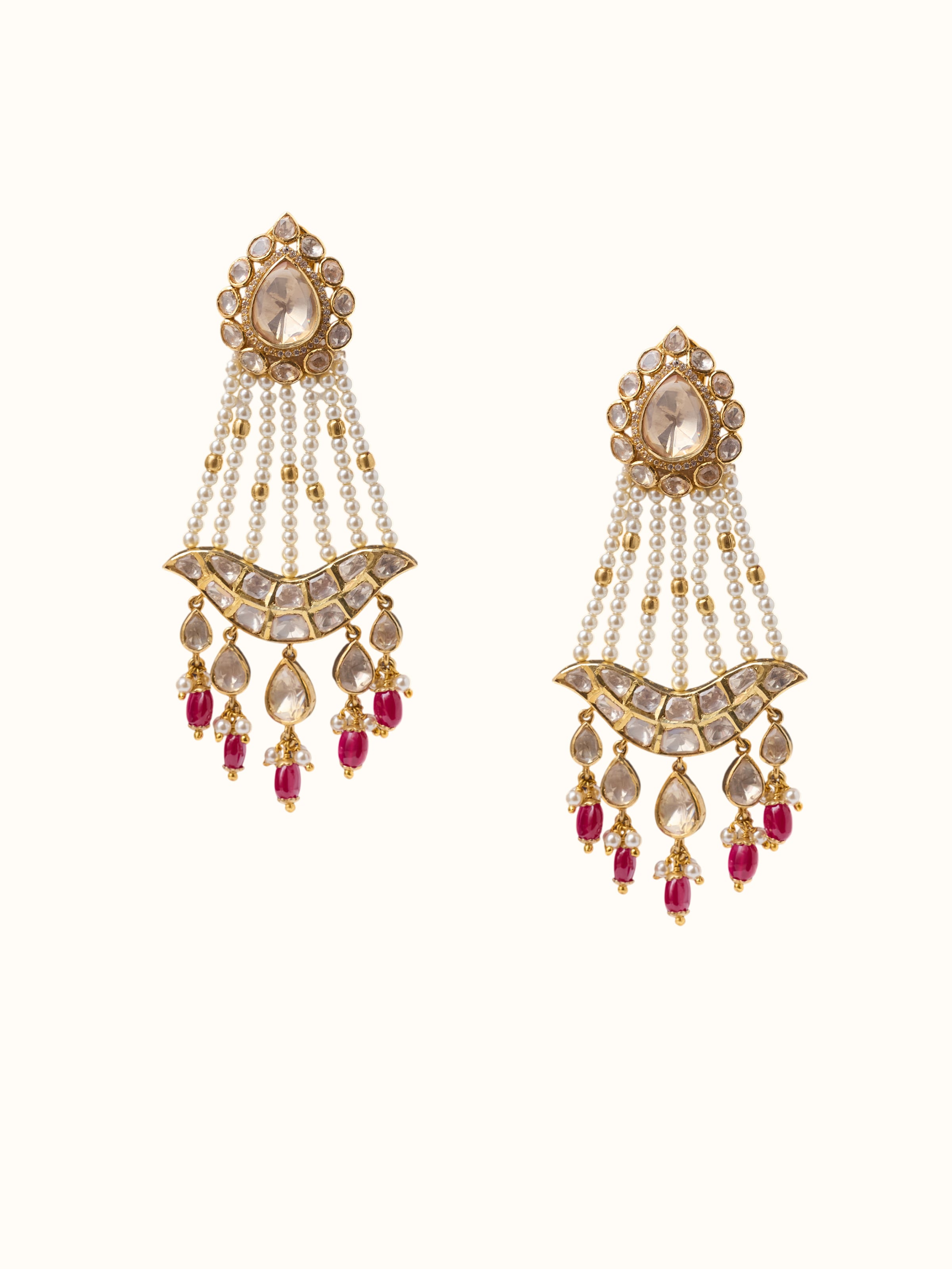 Front view of the Silver Smithing Drop Earrings