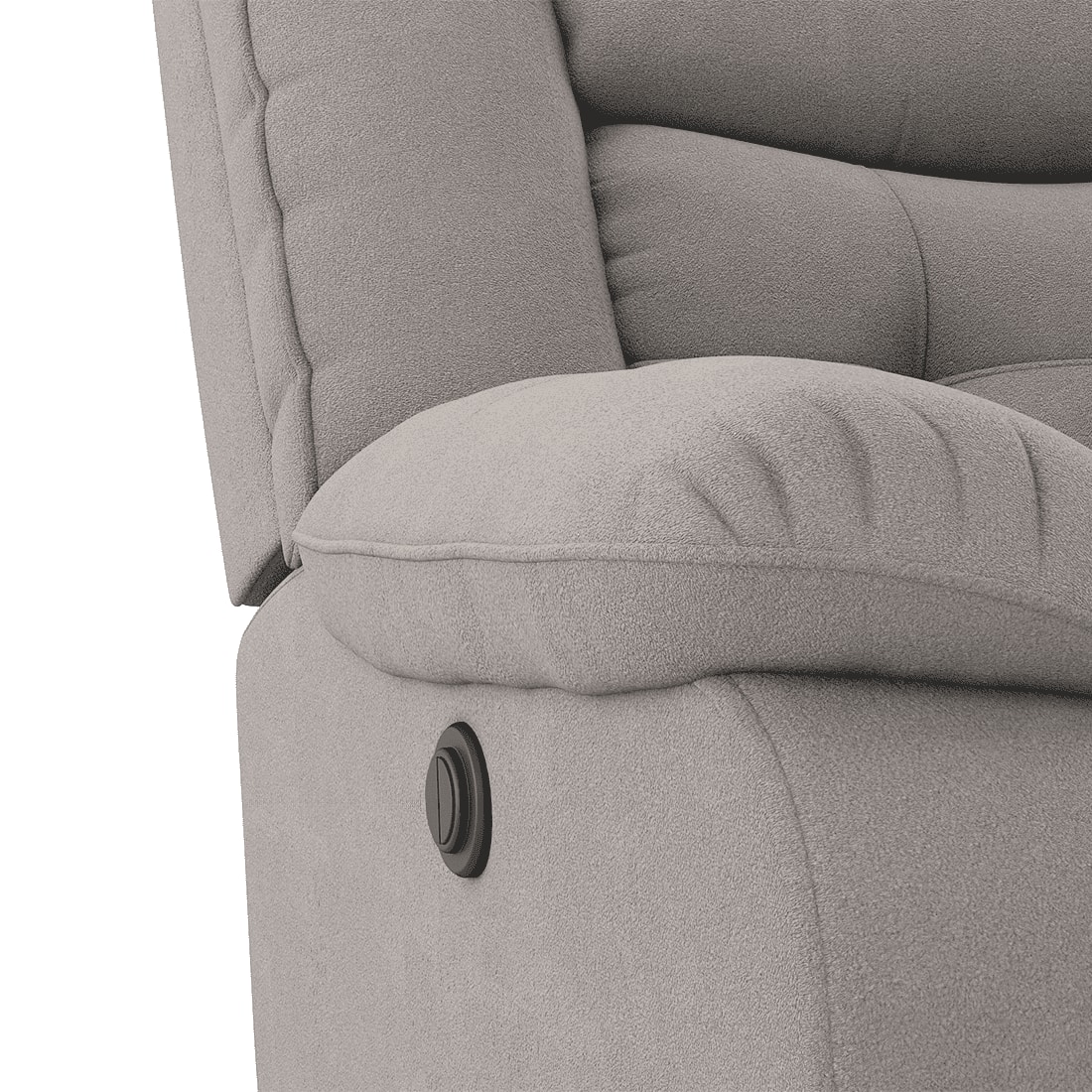 Theo Single Seater Motorized Recliner In Taupe Grey Fabric