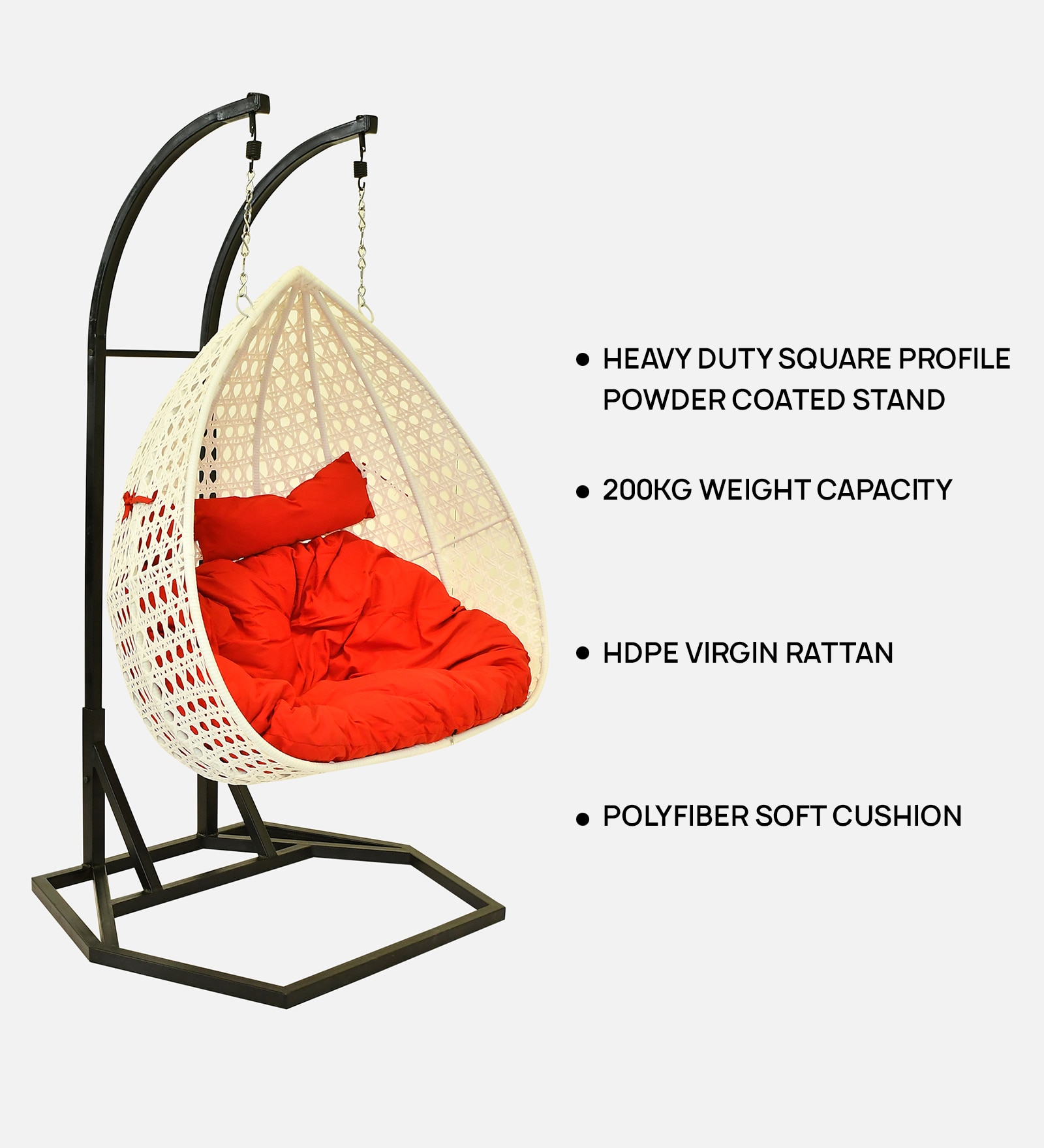 Zermatt Wicker Swing In White