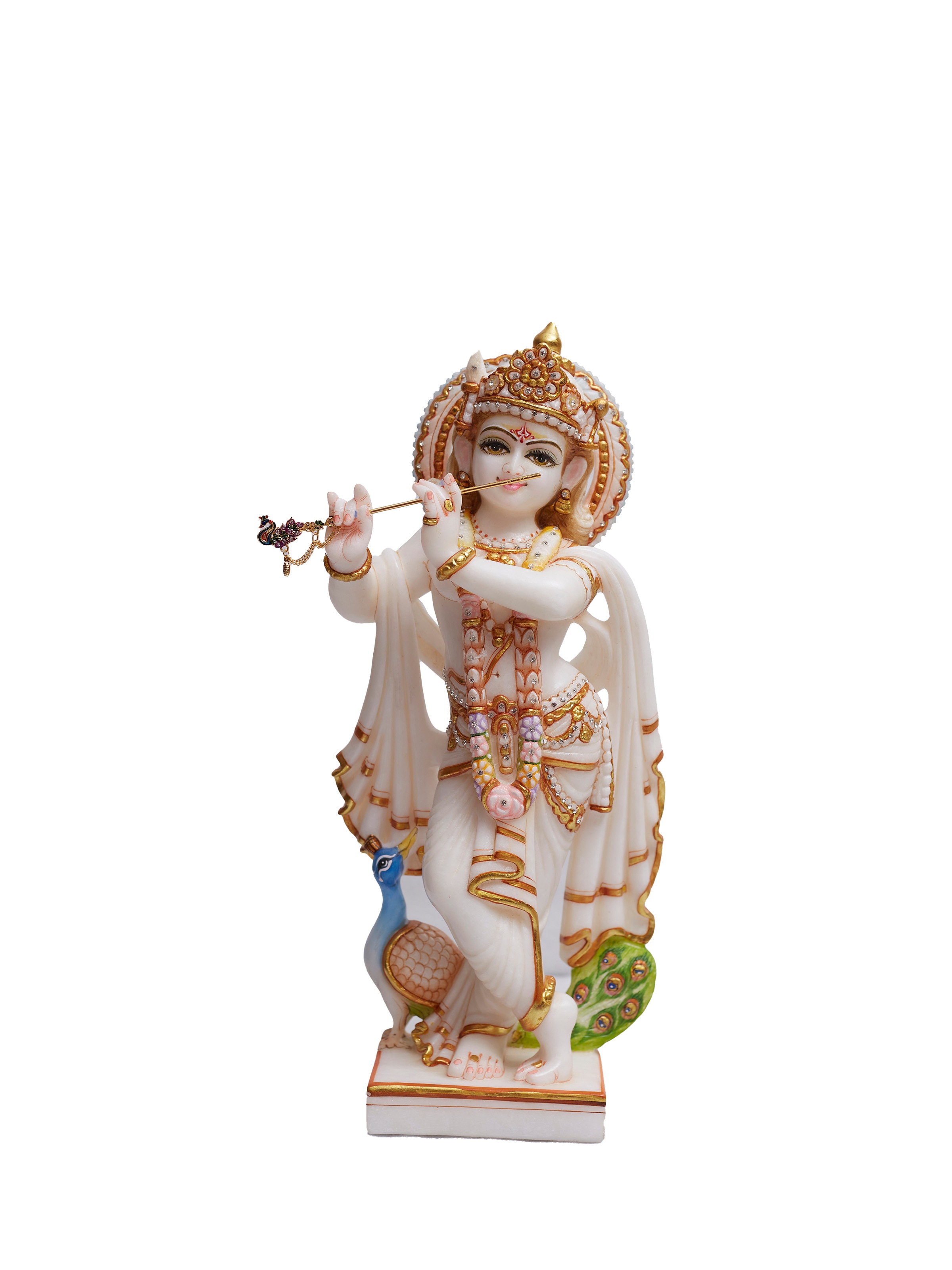 Carved Marble Krishna Idol